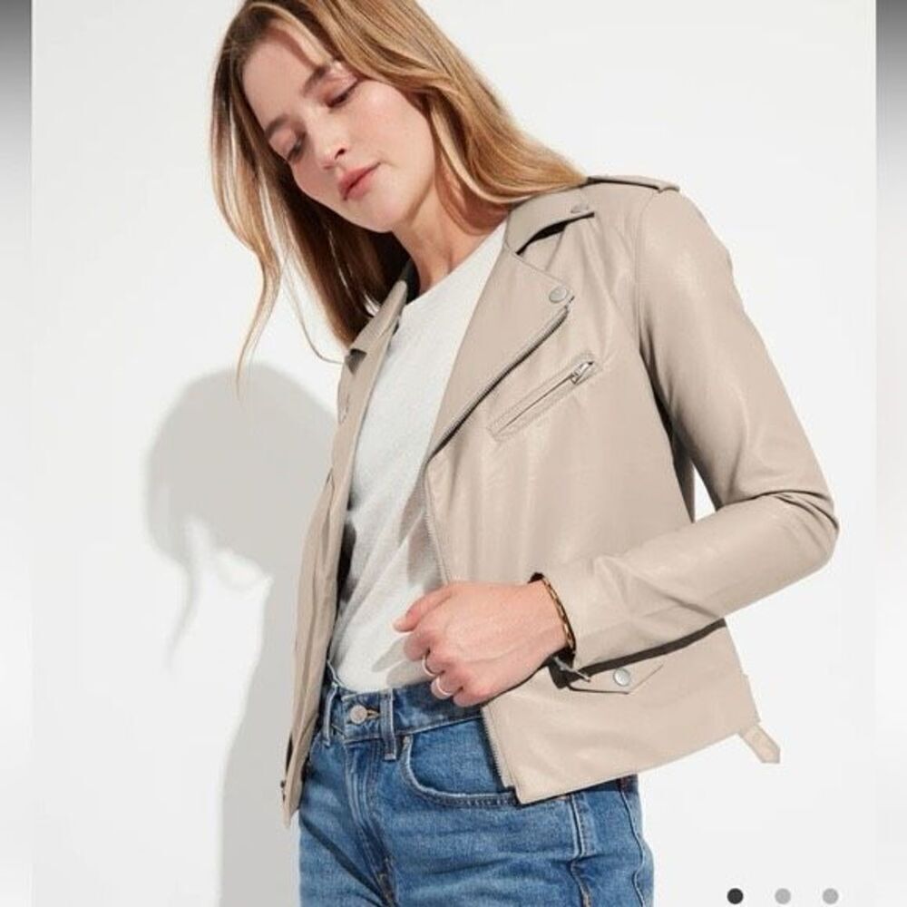 The Reset R Label Vegan Leather Classic Moto Jacket women's size small